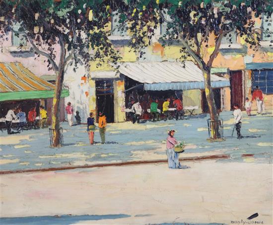 § Cecil Rochfort DOyly John (1906-1993) Café, St Pol 17 x 21in.